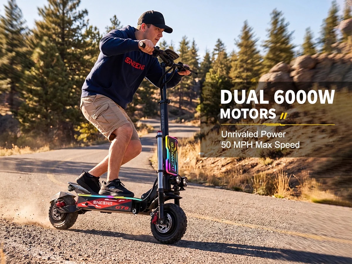 ONECNA NEW GT8PRO Adult Electr - 60V 5600W Dual Motor Electric Scooter recension och pris